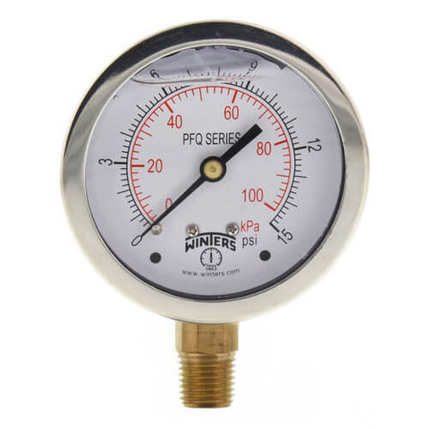 Winters, PFQ Model Stainless Steel Liquid Filled Pressure Gauges