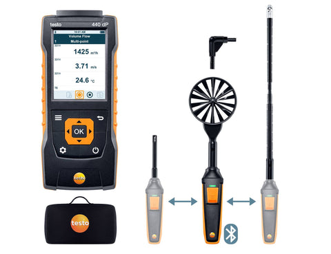 Testo 440 dP - Air flow ComboKit 2 with Bluetooth and delta P (0563 4410)