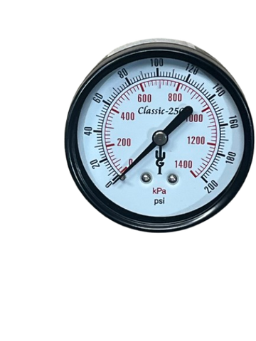 Classic 250 Series WJ5454 - 0-200 psi, 2-1/2" face, 1/4" Center Back Mount Pressure Gauges (Dry)
