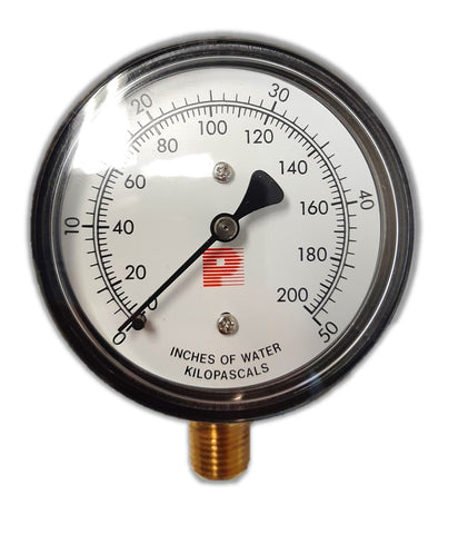 Brass Diaphragm 0-200" WC Pressure Gauges