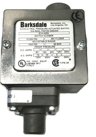 Barksdale Control Products E1H-H250 Series PressureTrol